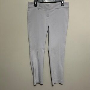 White House Black Market Pants 2 Light Gray Straight Leg Cropped Dress Slacks